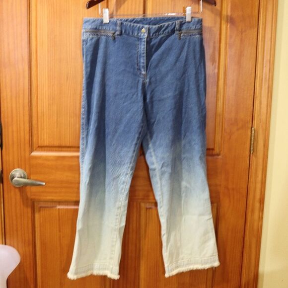 Spanner Vintage 90s/Y2K Ombré Denim Jacket & Flare Jeans Coordinated Set - Picture 6 of 16